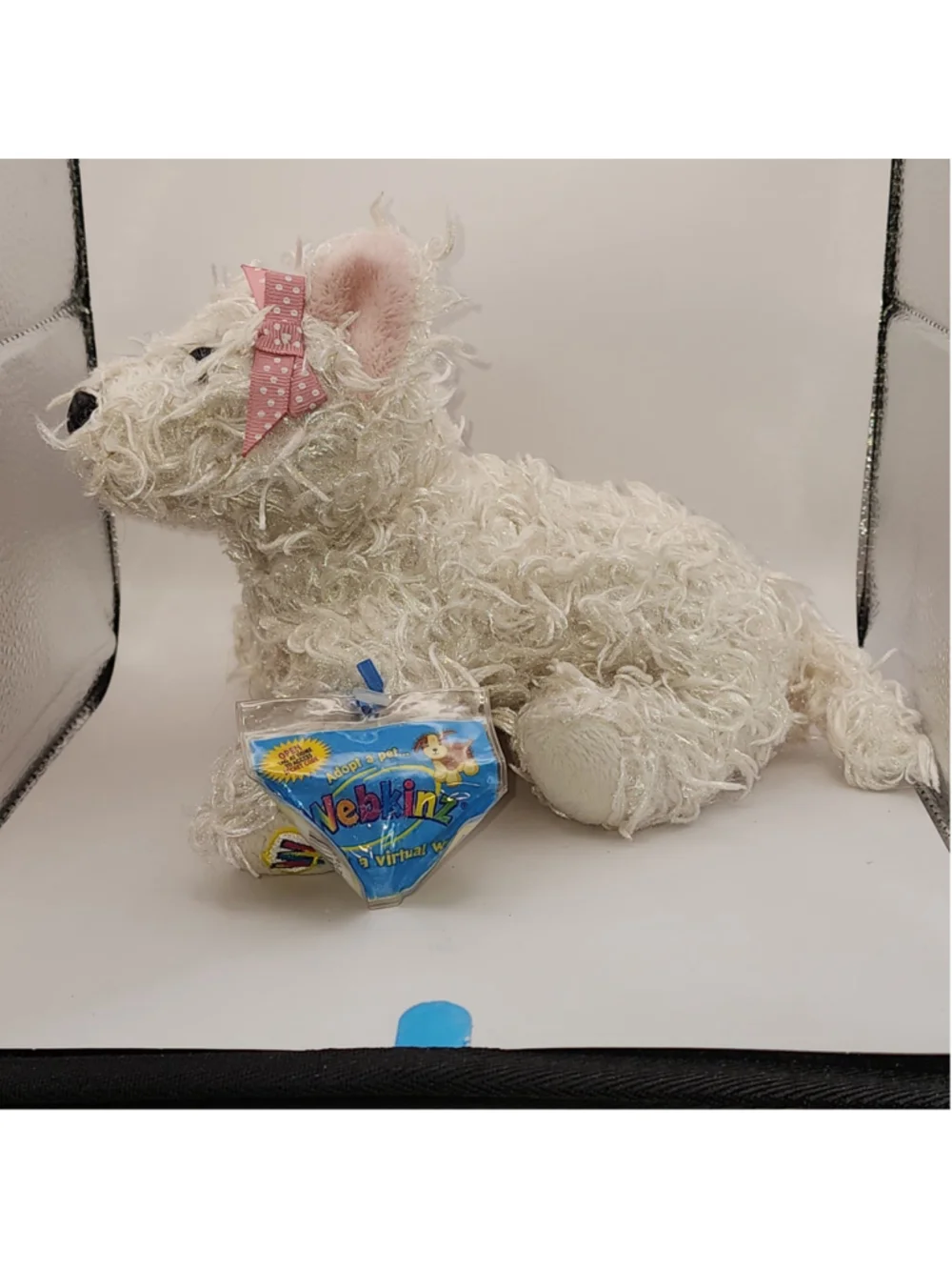 Vintage Webkinz White Terrier Plush Dog with Unused Secret Code - Retired GANZ